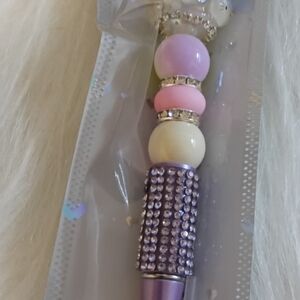 Purple and Pink Beaded Pen